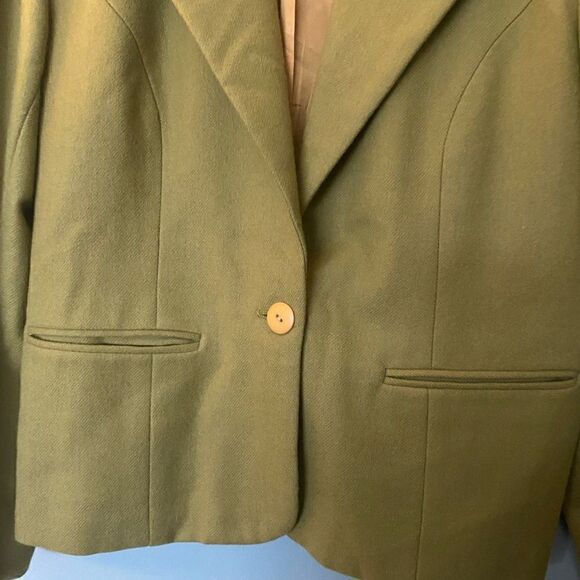 Adolfo womens Blazer Sz 12 ADOLFO International Structured Chartreuse - Picture 3 of 7
